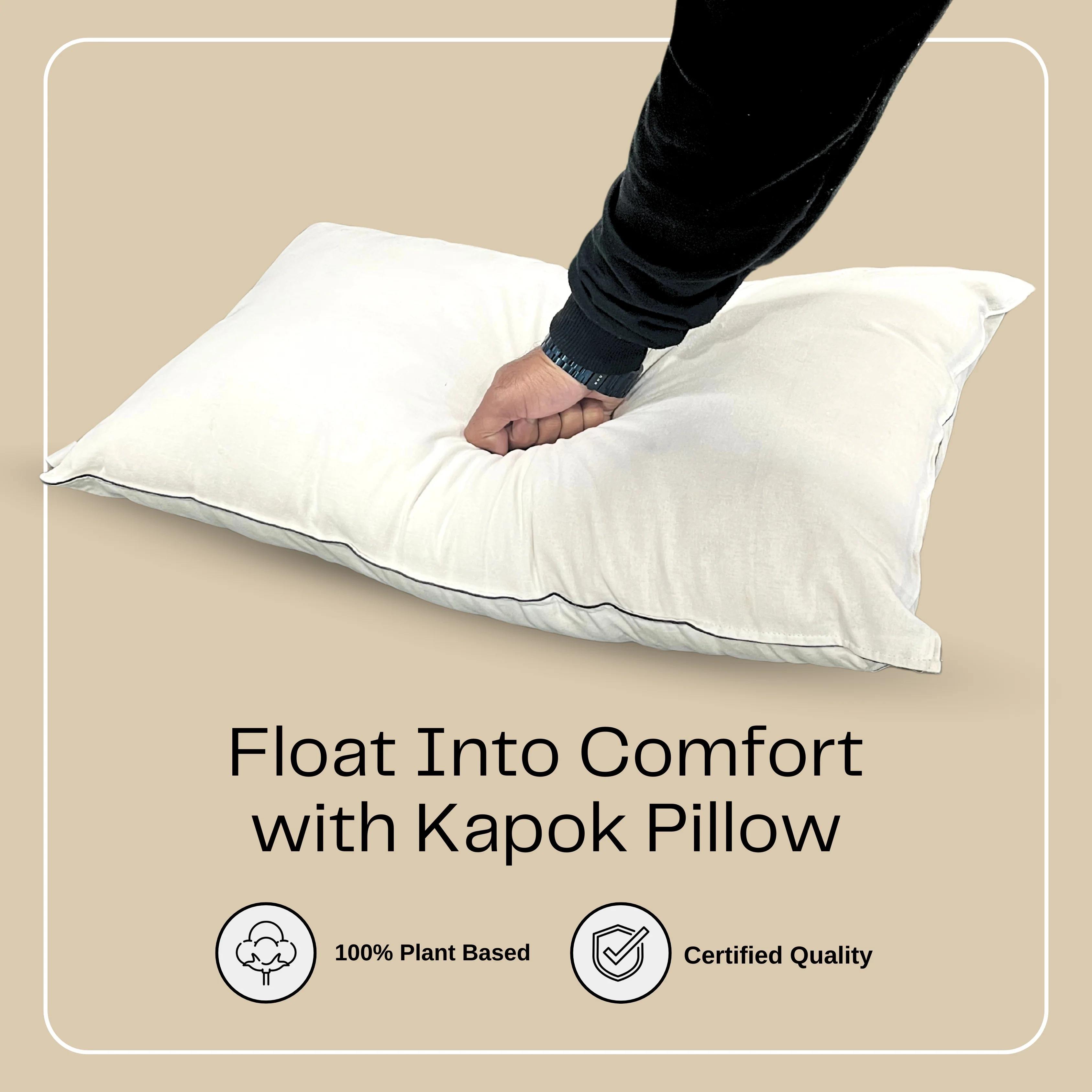 Premium pillow filled with natural kapok fiber — hypoallergenic bedding for European manufacturers